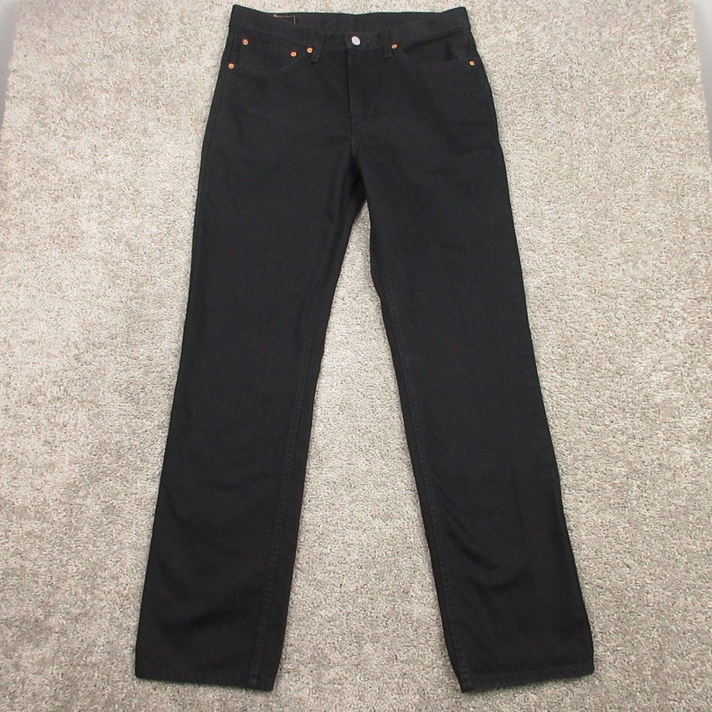 Levis Jeans‎ Mens 34x34 Black 516 Slim Straight All Cotton Zip Fly Denim Pants